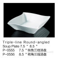 Triple-line Round-angled soup Plate